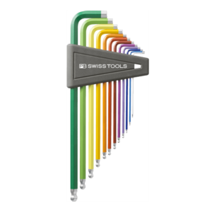 Hexagon key L-wrench set, with ball point, long